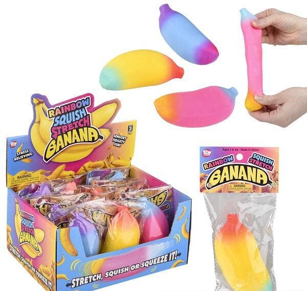 STRETCH AND SQUEEZE RAINBOW BANANA 4.75