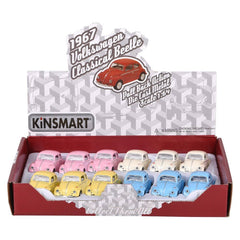 2.5" Diecast Pull Back 1967 Beetle-Pastel Colors