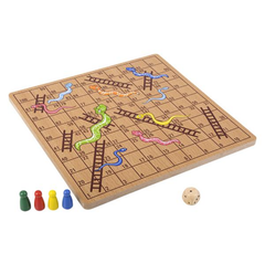 10" WOODEN SNAKES AND LADDERS LLB kids toys