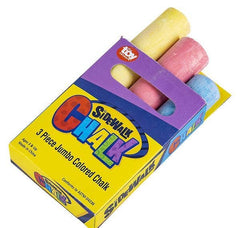 3PC JUMBO SIDEWALK CHALK 4" LLB kids toys