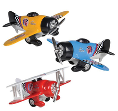 6.5" DIE-CAST PULL BACK CLASSIC WING AIRPLANE LLB Car Toys