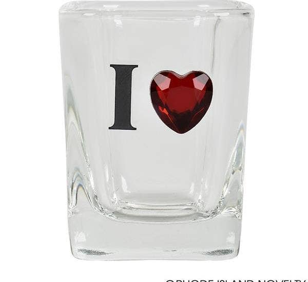 I HEART DIAMOND CLEAR SQUARE SHOT GLASS LLB kids toys