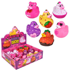 3.5" Valentine's Rubber Duck Assortment 12ct  Squishy Toys