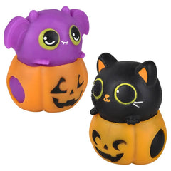 3.5" Squeezy Bead Animal Jack O Lantern 12ct LLB kids toys