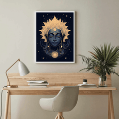 Space Mystical Buddah Meditation Canvas Wall Art Print