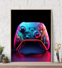 Xbox Series X|S Neon Controller Canvas Wall Art Print