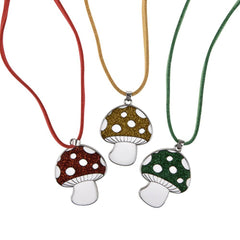 16" Mushroom Glitter Necklace