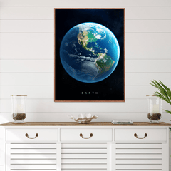 Vivid Earth View Canvas  Wall Art Print