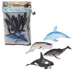 5.5"-7.5" 7PC WHALE AND DOLPHIN MESH BAG LLB kids toys