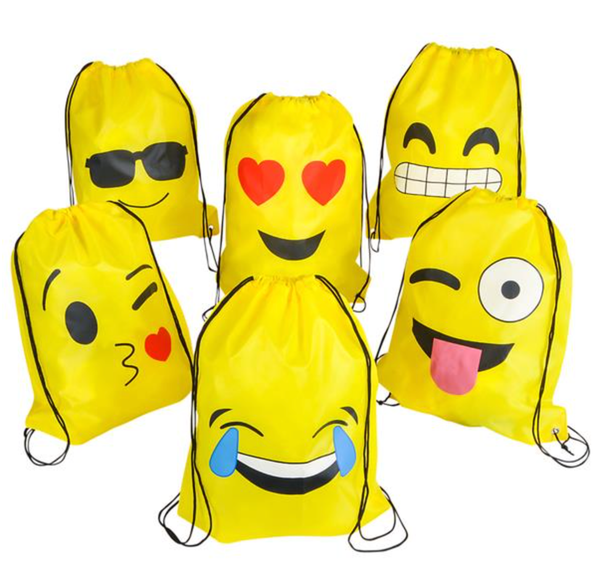 EMOTICON DRAWSTRING BACKPACK 16 x 13