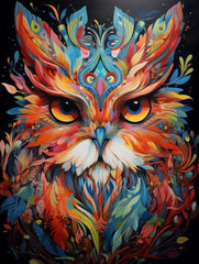 Vibrant Owl Fantasy Canvas Wall Art Print