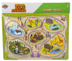 11.75" x 10.25" 6PC CHUNKY BUILD A ZOO PUZZLE LLB Puzzle