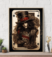 Steampunk Jack of Clubs Canvas Wall Art Print