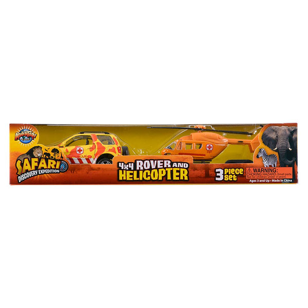 SAFARI DIECAST 4 X 4 ROVER AND HELICOPTER LLB kids toys