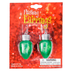 2" FLASHING BULB SHAPE EARRINGS LLB Christmas