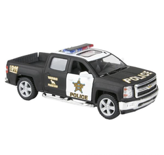 5" DIE-CAST PULL BACK 2014 CHEVY SILVERADO POLICE  Car Toys