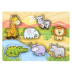 11.75" x 10.25" 7 PC CHUNKY SAFARI TOON PUZZLE LLB Puzzle