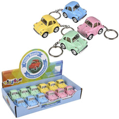 2" Diecast Pull Back Little Beetle Keychain-Pastel