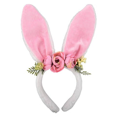 Plush Bunny Ears With Flowers LLB Plush Toys