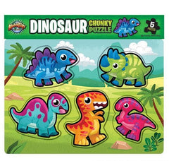 11.75" x 10.25" 6PC CHUNKY DINOSAUR PUZZLE LLB Puzzle