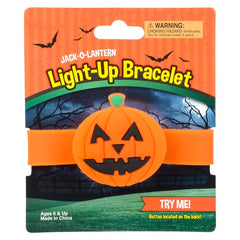 8.5" LIGHT-UP JACK-O-LANTERN SNAP BRACELET - LLB Toys