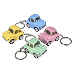 2" Diecast Pull Back Little Beetle Keychain-Pastel