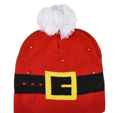 SANTA BELT LIGHT-UP BEANIE HAT Christmas