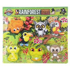 11.75" x 10.25" 7 PC CHUNKY RAINFOREST PUZZLE LLB Puzzle