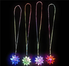 2.5" FLASHING CRYSTAL STAR BALL NECKLACE LLB kids toys