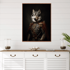 Wolf in Uniform Canvas Wall Art Print Poster