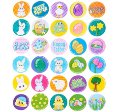 EASTER STICKER ROLL ASSORTMENT (500PCS/UNIT) LLB Sticker