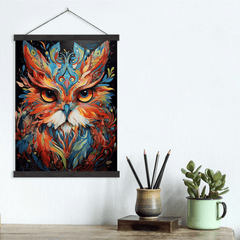 Vibrant Owl Fantasy Canvas Wall Art Print