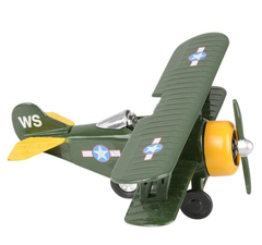 5" DIECAST PULL BACK CLASSIC BIPLANE LLB  Toy Plane-Kids