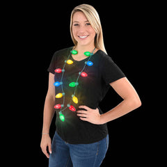 25" LIGHT-UP RETRO CHRISTMAS LIGHTS NECKLACE  Light-up Toys