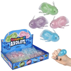 3.5" Squeezy Bead Axolotl 12ct LLB Squishy Toys