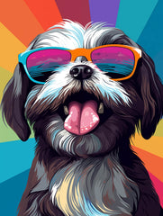 Stylish Shih Tzu POP-ART Canvas Wall Art print