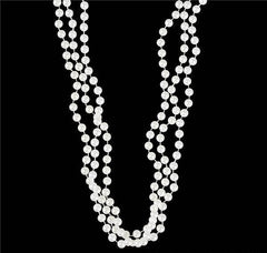 7mm WHITE PEARL NECKLACE 48" LLB kids toys