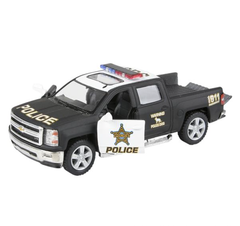 5" DIE-CAST PULL BACK 2014 CHEVY SILVERADO POLICE  Car Toys