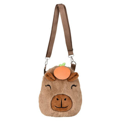 Capybara Plush Crossbody Bag 10"x11.5"