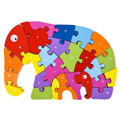 9.25" x 6.5" WOODEN ELEPHANT LETTER PUZZLE LLB Puzzle