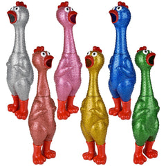 24" Giant Sparkle Rubber Chicken 6ct LLB kids toys