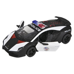 5" Diecast Pull Back Lamborghini Sesto Elemento Police Car