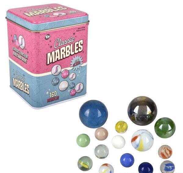 160PCS MARBLE IN TIN BOX LLB kids toys