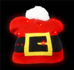 SANTA BELT LIGHT-UP BEANIE HAT Christmas