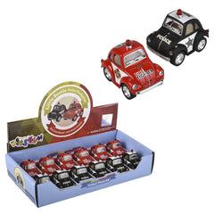 2" VW Mini Police & Firefighter Cars - Kids Toys