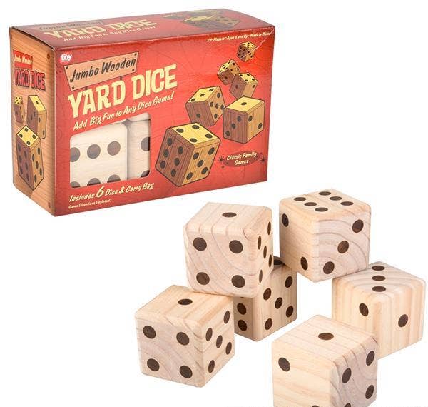 JUMBO WOODEN YARD DICE 3.5