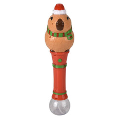 Light-Up Christmas Capybara Bubble Wand 13"