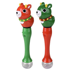 Light-Up Reindeer Bubble Wand Red/Green 14" - LLB Toys