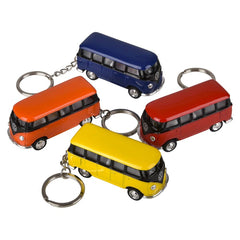 2.5" Diecast Pull Back 1962 VW Bus Keychain-Color Top