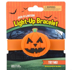 8.5" LIGHT-UP JACK-O-LANTERN SNAP BRACELET